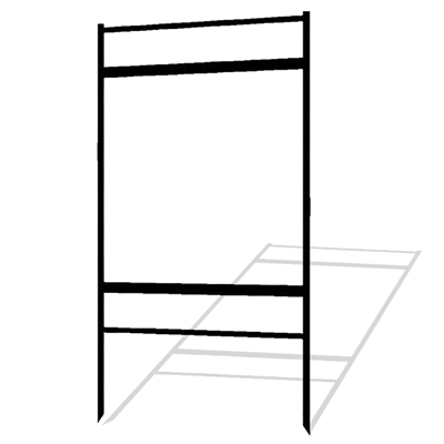 Black Metal Frame, 24x30, Top & Bottom Rider